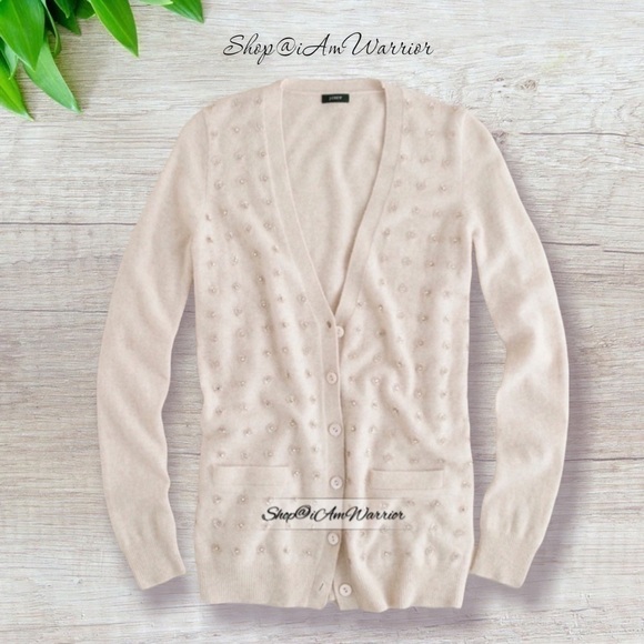 J.Crew rare wool/cashmere embellished cluster constellation cardigan sweater - Picture 3 of 11